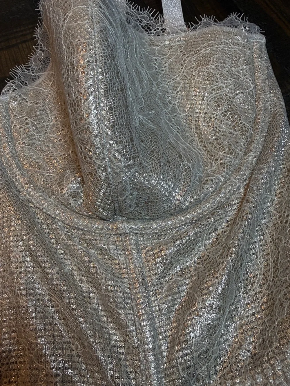 Victoria’s Secret Dream Angels Metallic Lace Bustier 36DD Corset Festival Top - Picture 13 of 13